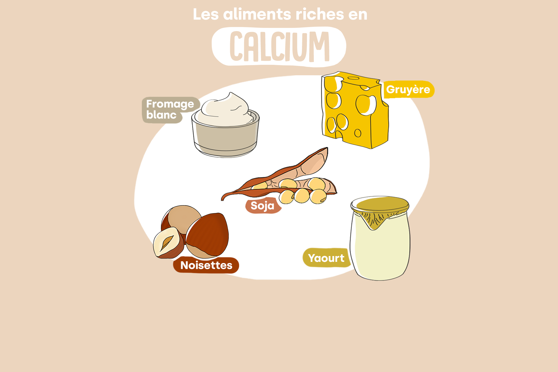 Photo libre de droit de Aliments Riches En Calcium Isolés Sur Le